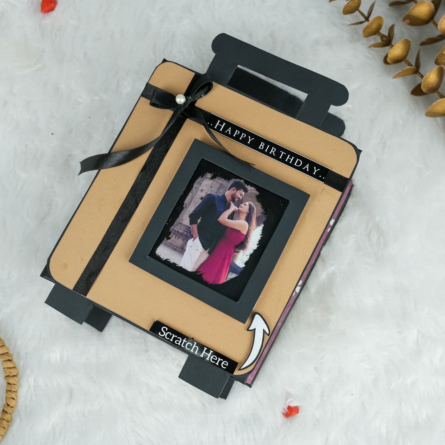 Suitcase-Style Scratch-Reveal Photo Album