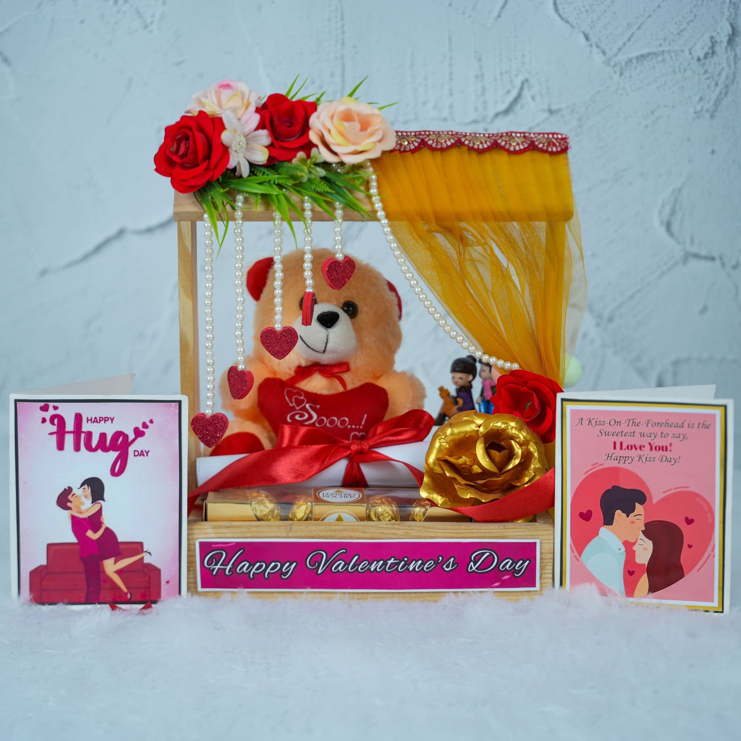 Valentine Wooden Hamper For Love