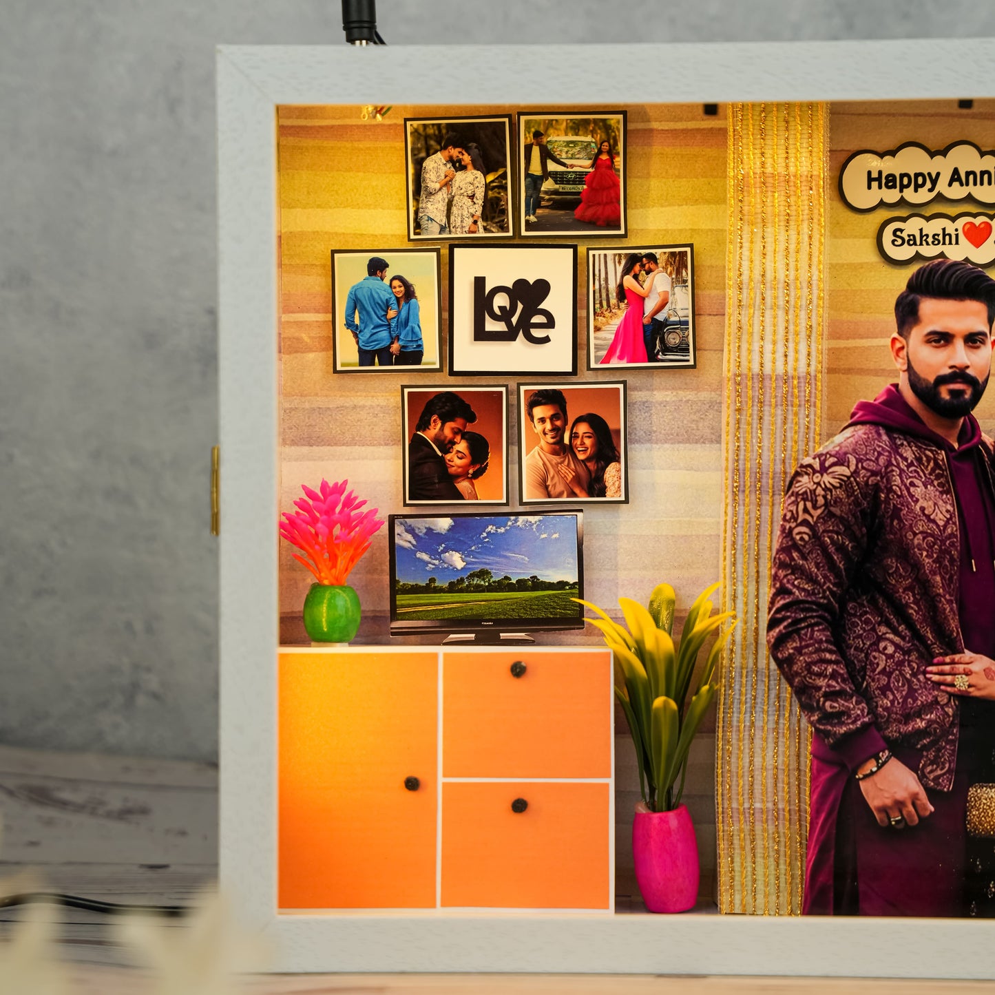 Stunning Anniversary LED Miniature Frame