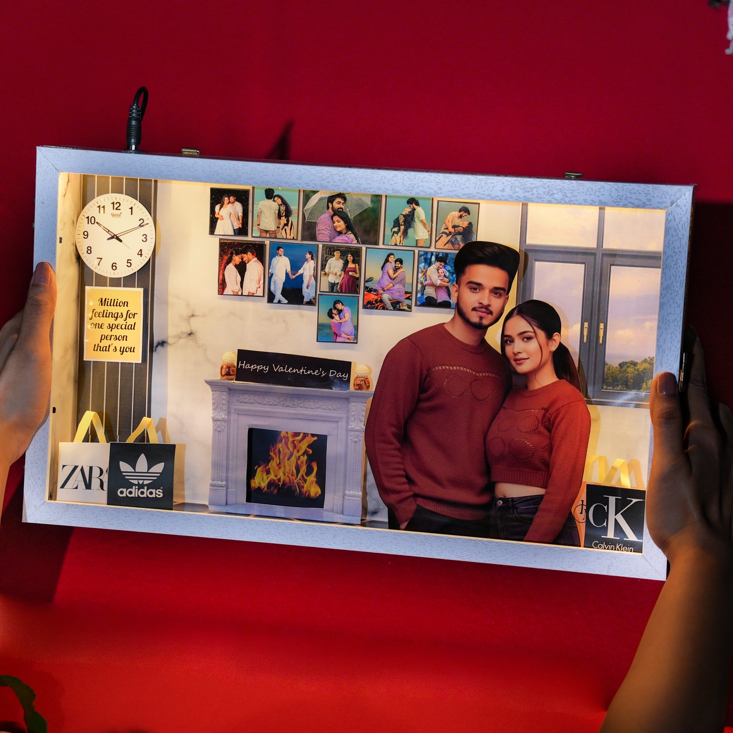 3D Valentine Miniature Frame With LED