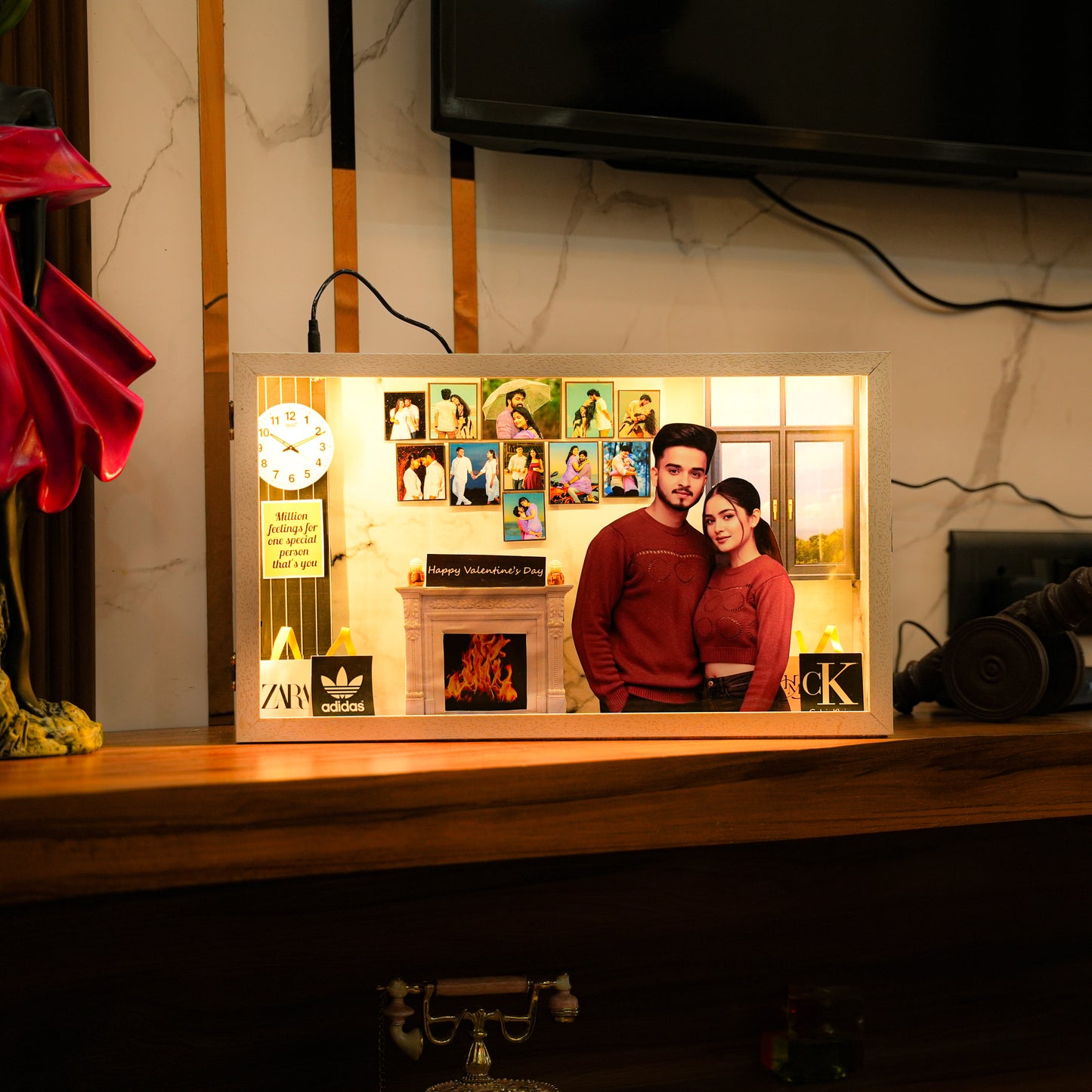 3D Valentine Miniature Frame With LED