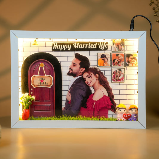 Happy Married Life LED Miniature Frame