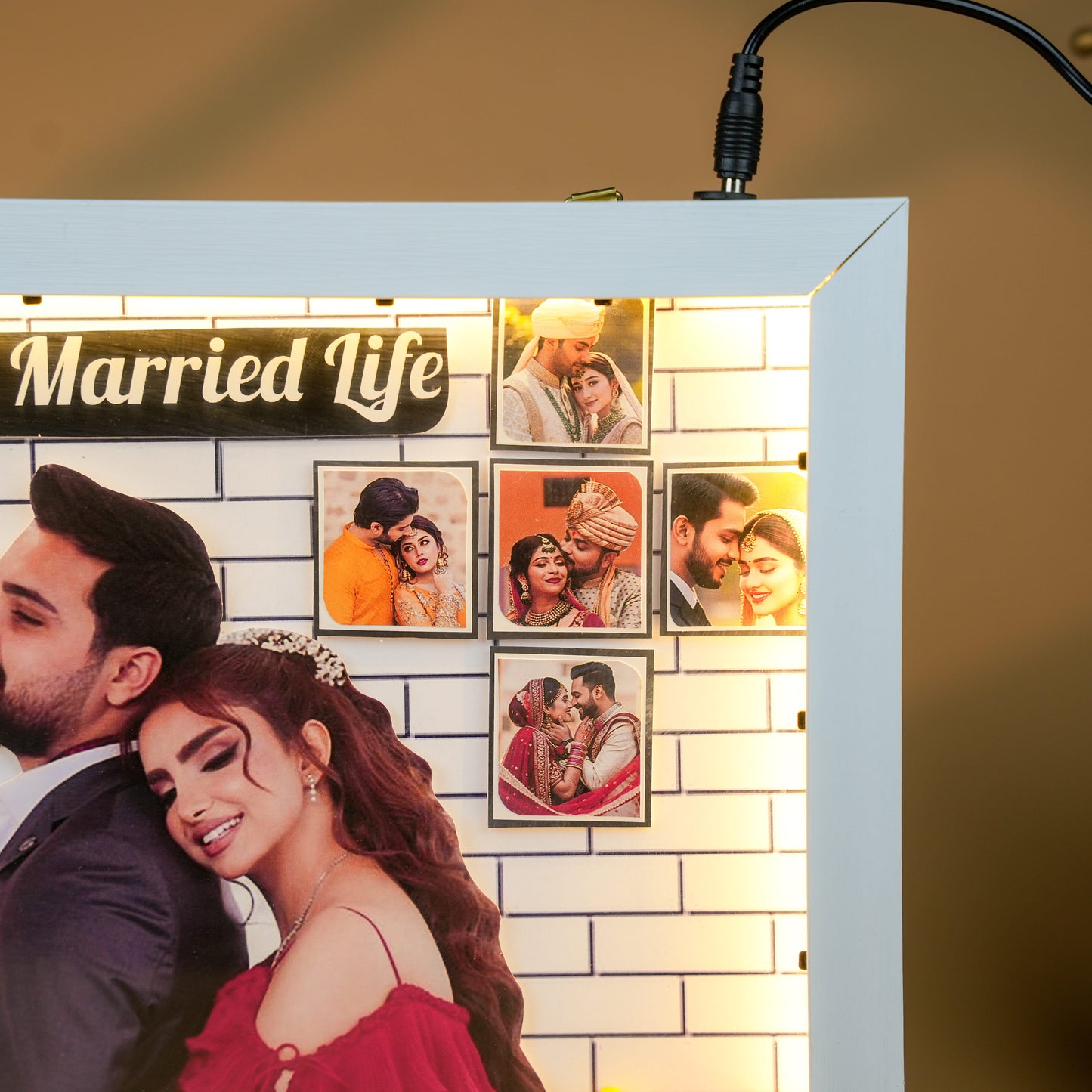 Happy Married Life LED Miniature Frame