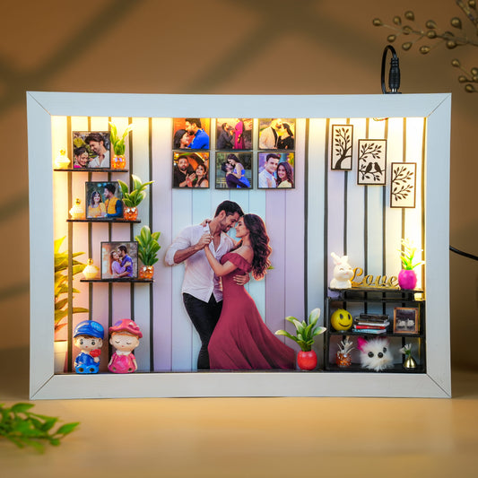 Personalised 3D LED Photo Frame with 10 Photos