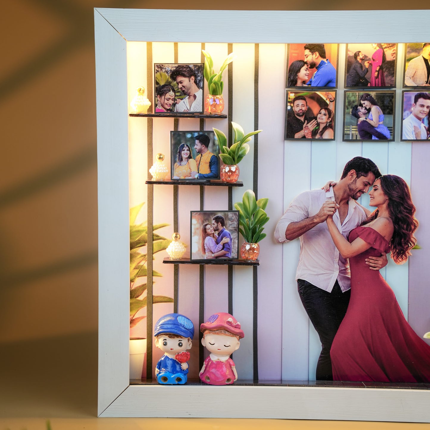 Personalised 3D LED Photo Frame with 10 Photos