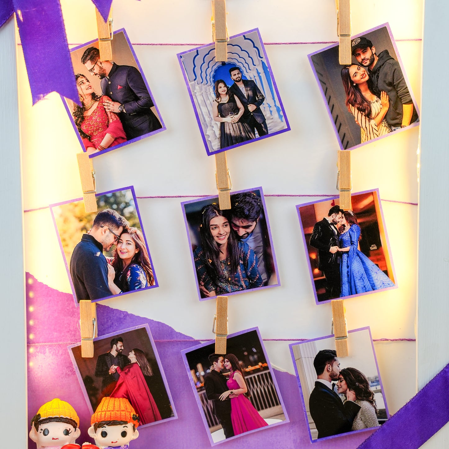 Personalised LED Photo Frame with 9 Pictures