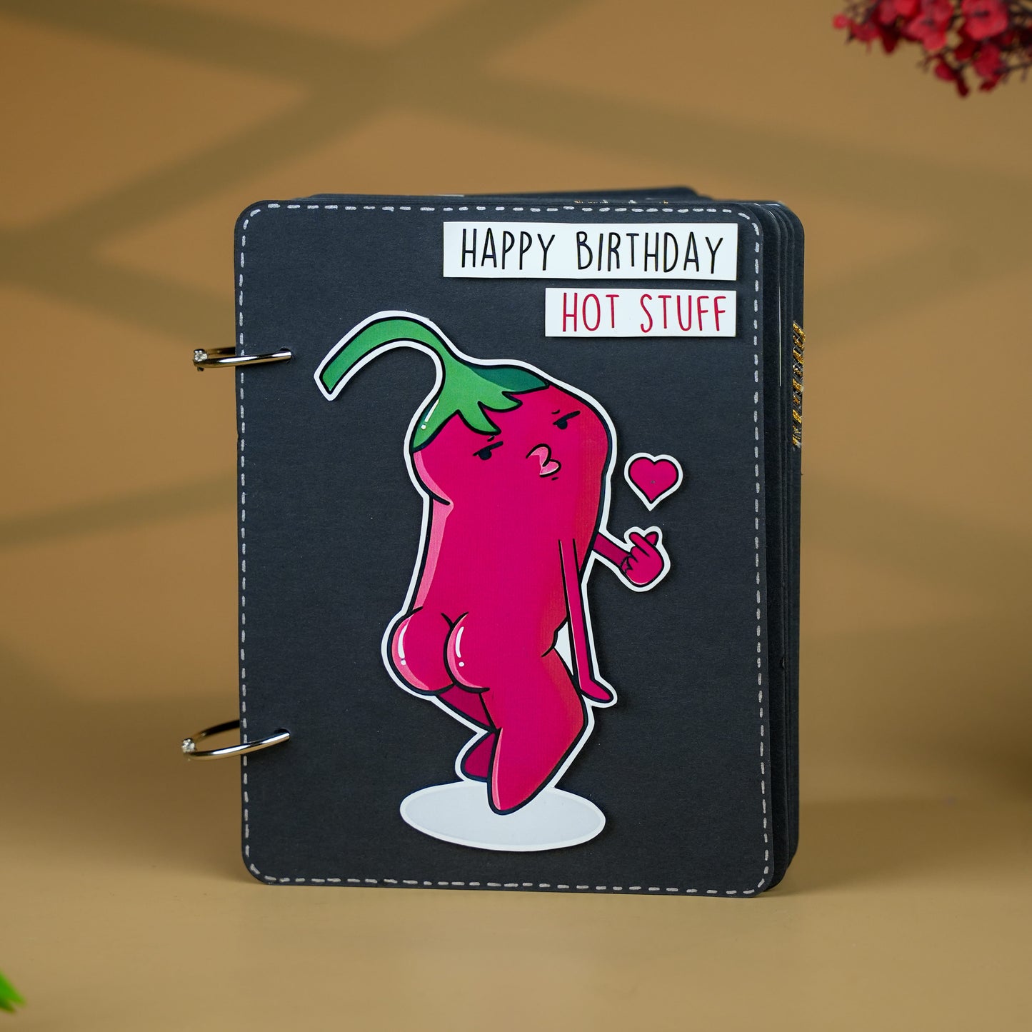 Happy Birthday “Hot Stuff” Handmade Photo Album