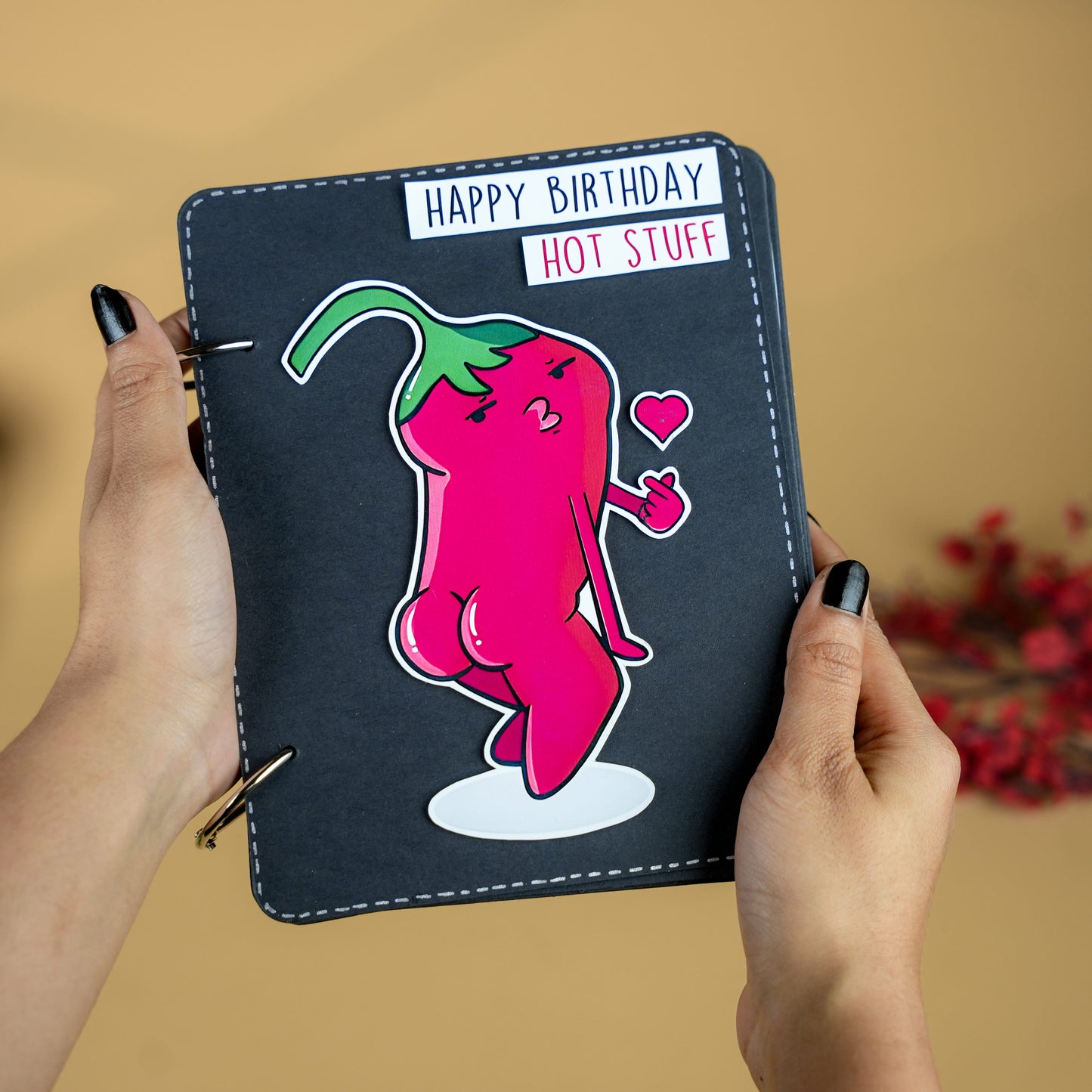 Happy Birthday “Hot Stuff” Handmade Photo Album