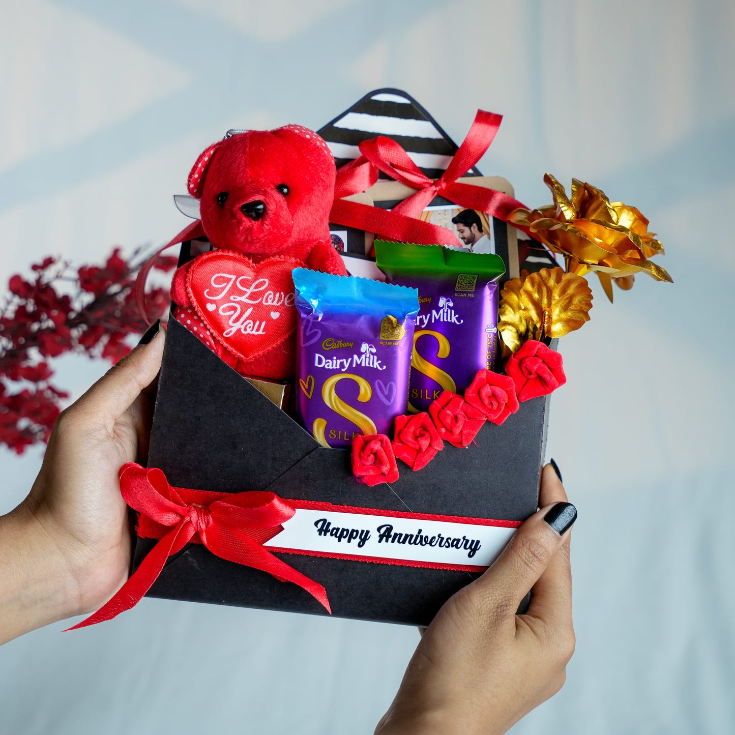 Romantic Gift Hamper with Teddy & Chocolates