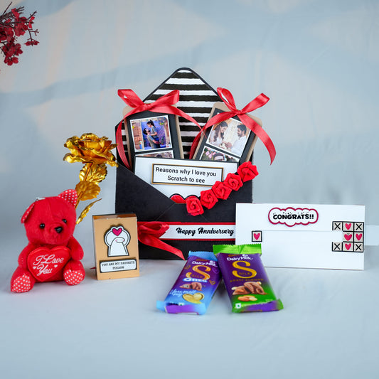 Romantic Gift Hamper with Teddy & Chocolates