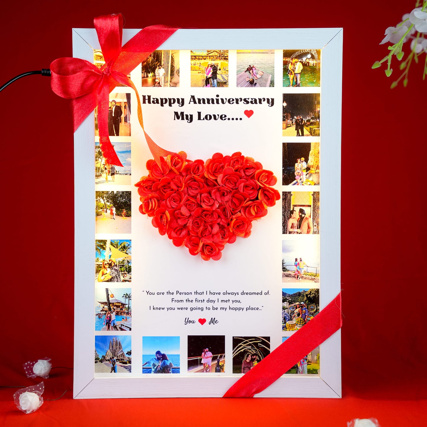 Personalized Anniversary LED Frame with Photos