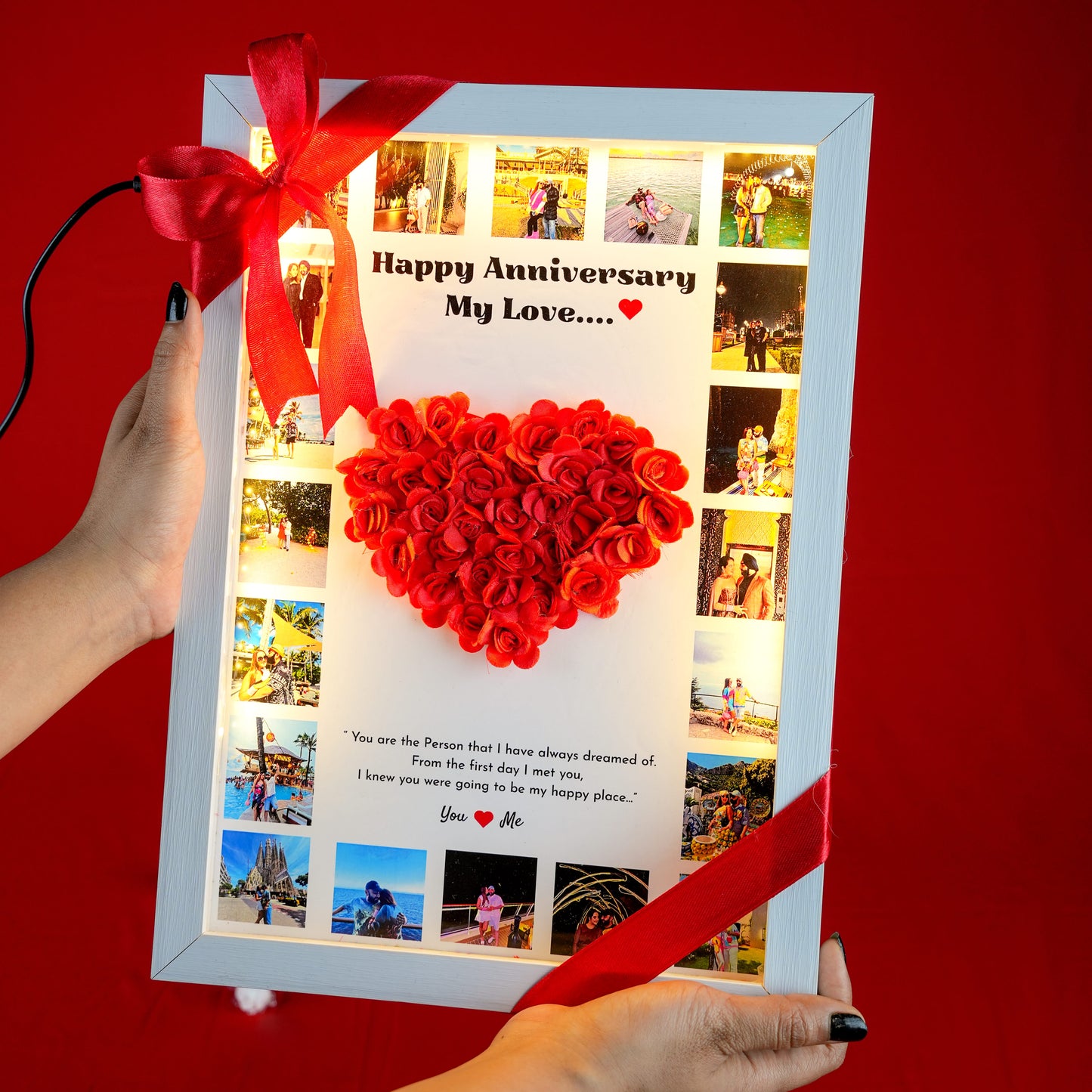 Personalized Anniversary LED Frame with Photos