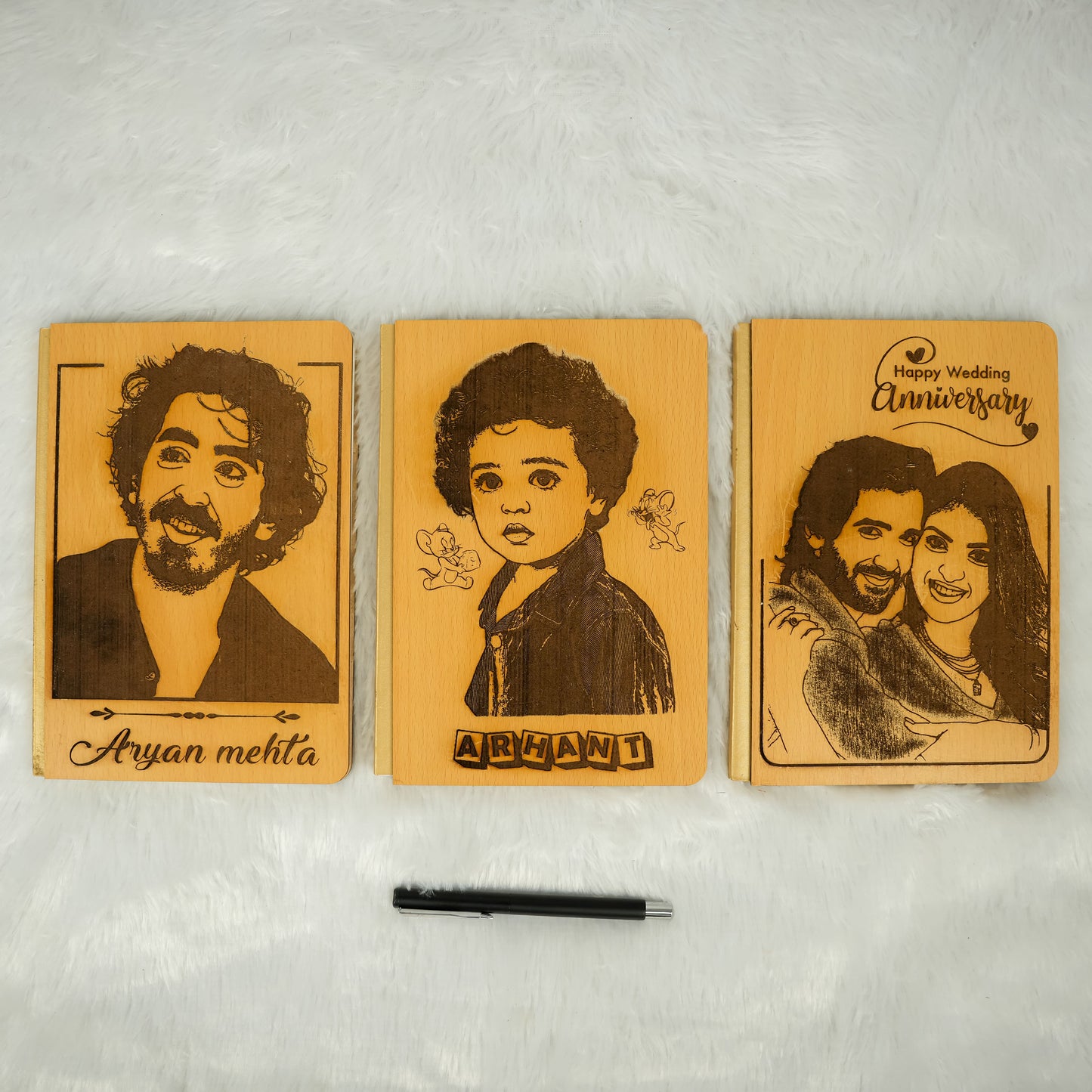 Personalised Engraved Wooden Diary