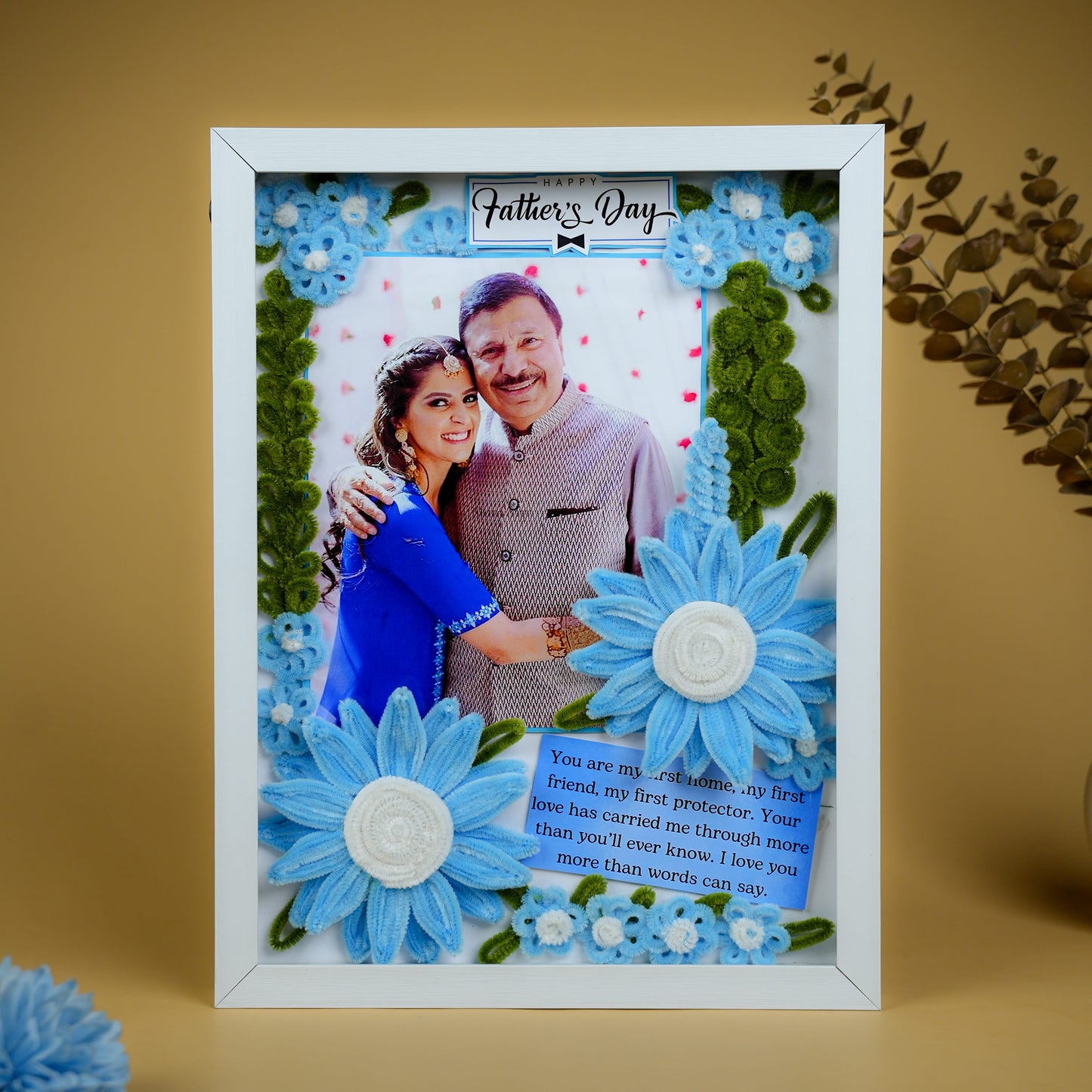 Personalized LED Flower Frame For Dad