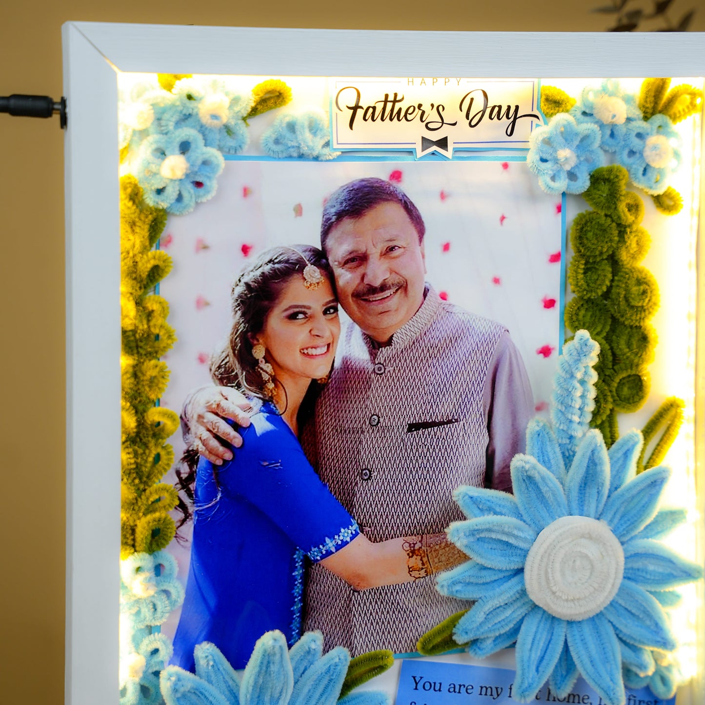 Personalized LED Flower Frame For Dad