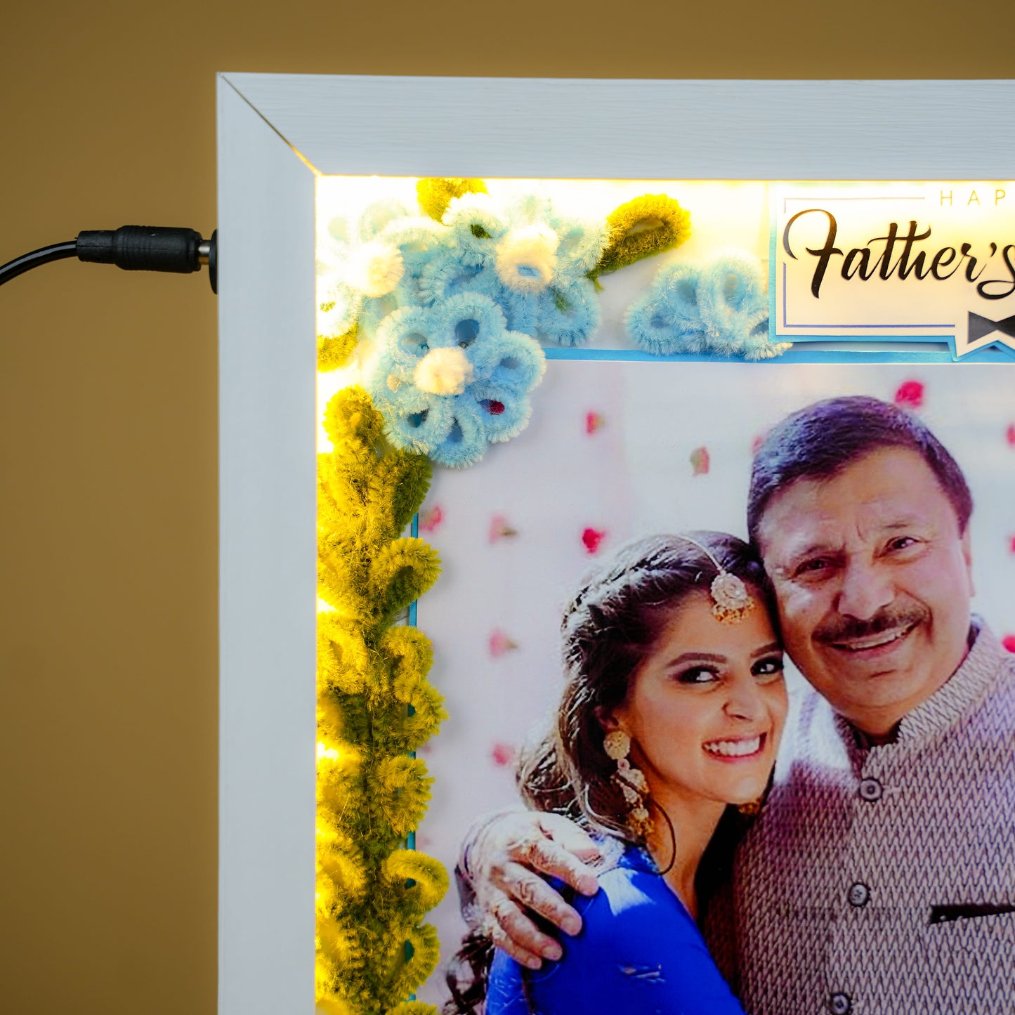 Personalized LED Flower Frame For Dad