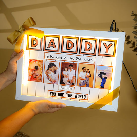 Dad, You Are My World LED Frame