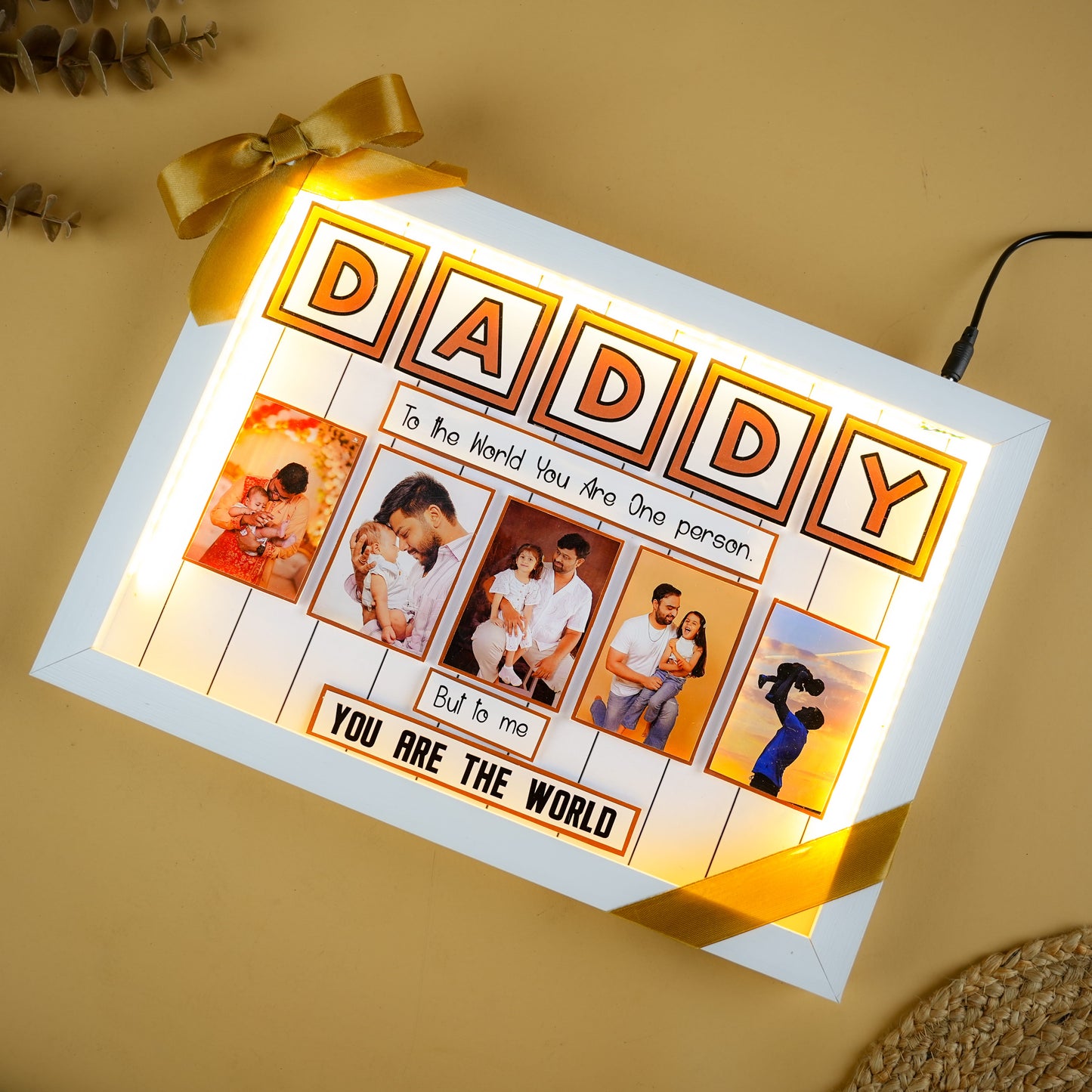 Dad, You Are My World LED Frame