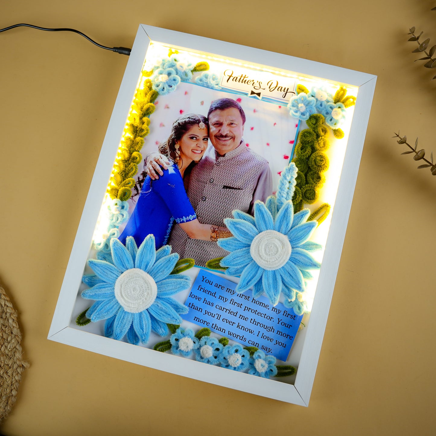 Personalized LED Flower Frame For Dad