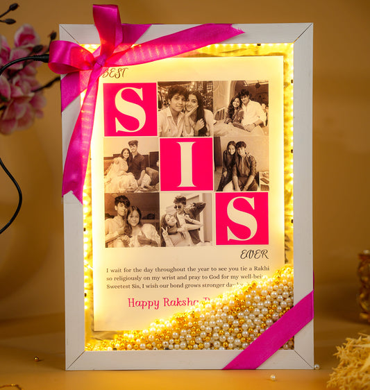 Premium Floating Pearl Frame For Sister
