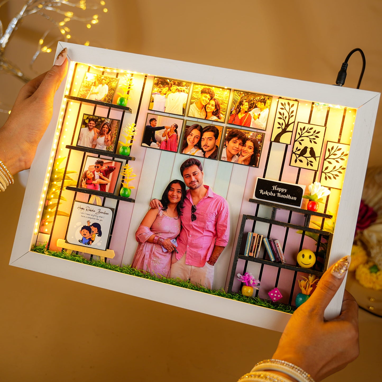 Personalised 3D LED Photo Frame For Rakhi