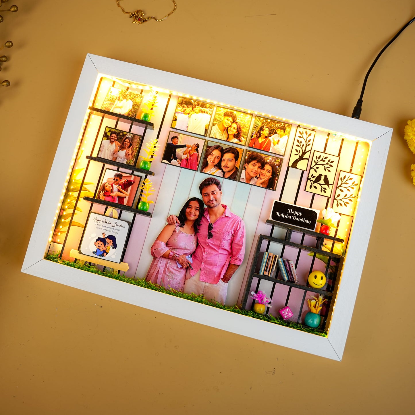 Personalised 3D LED Photo Frame For Rakhi