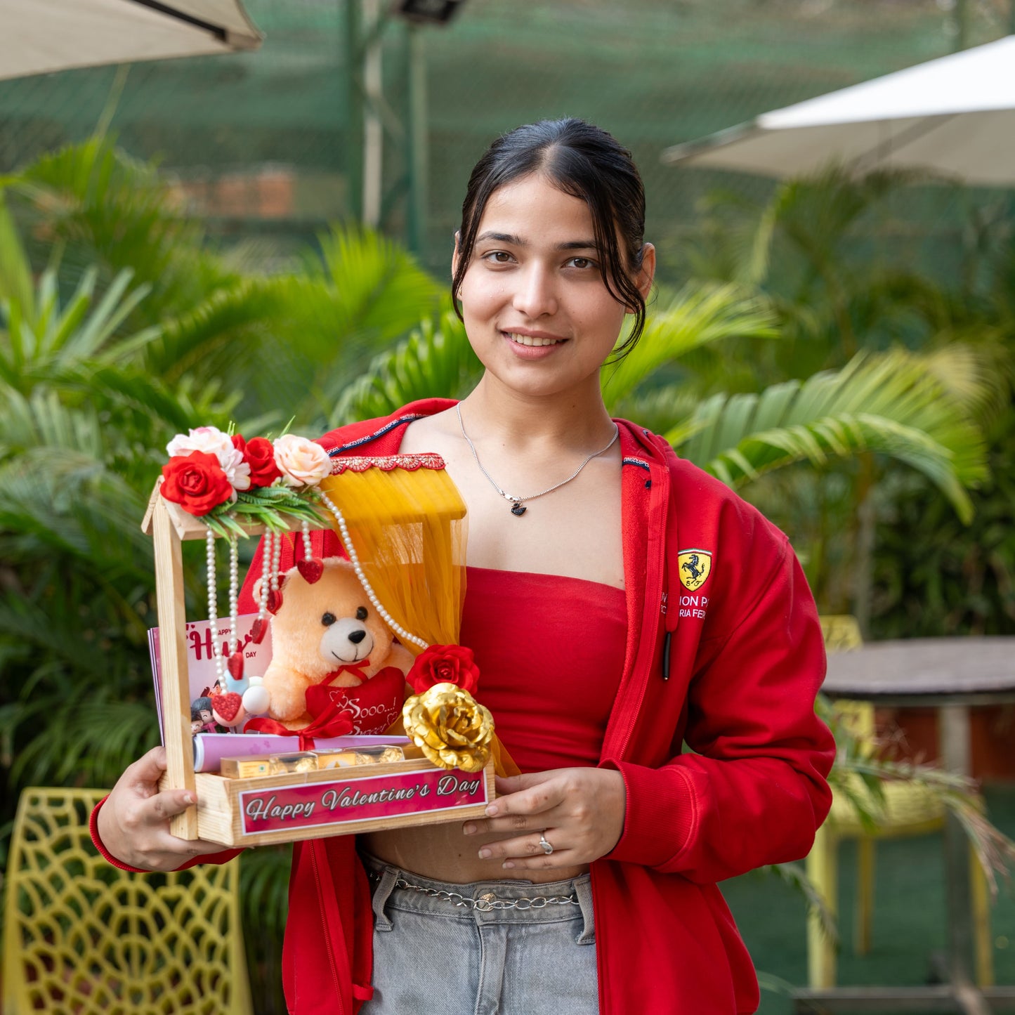 Valentine Wooden Hamper For Love