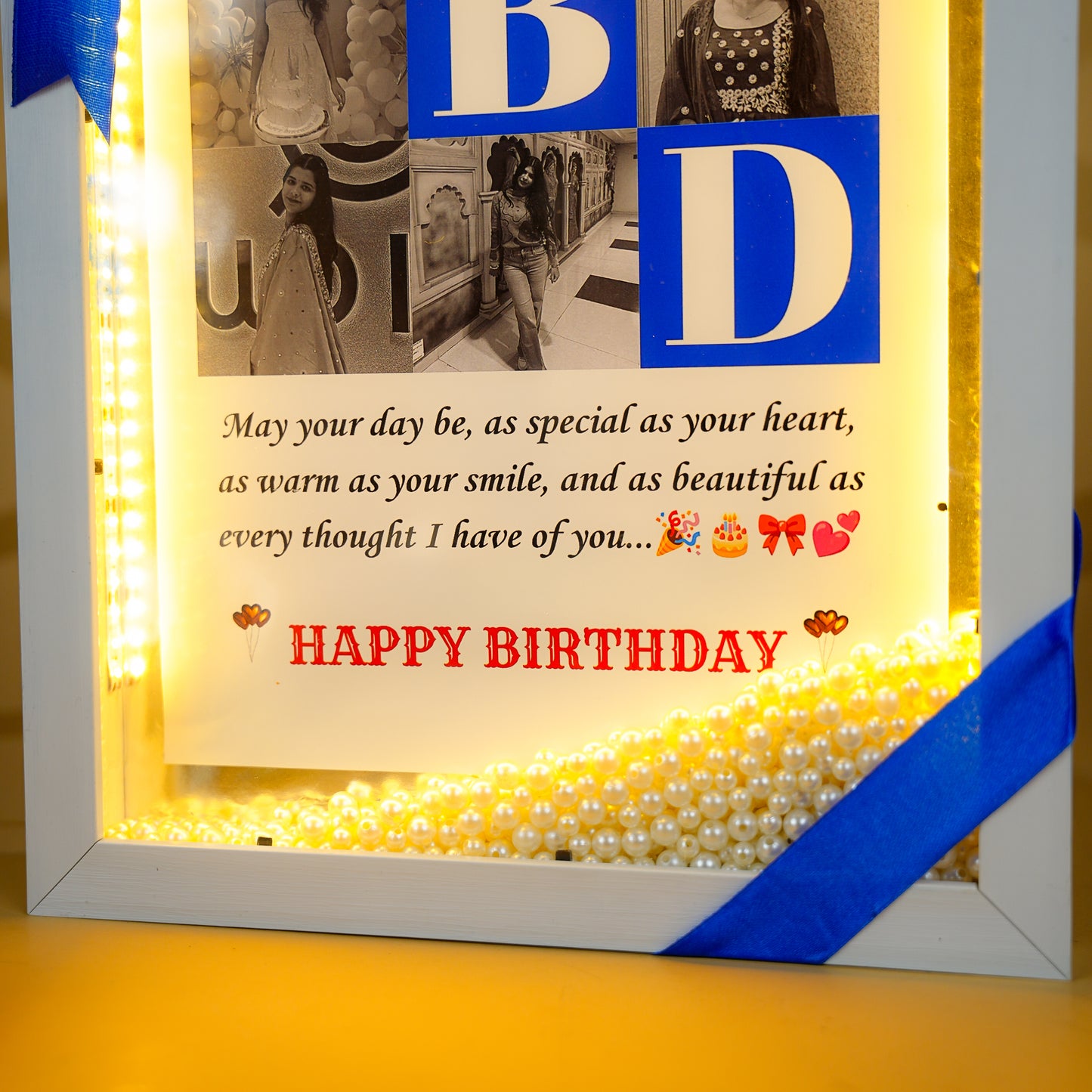 Birthday LED Floating Pearl Frame