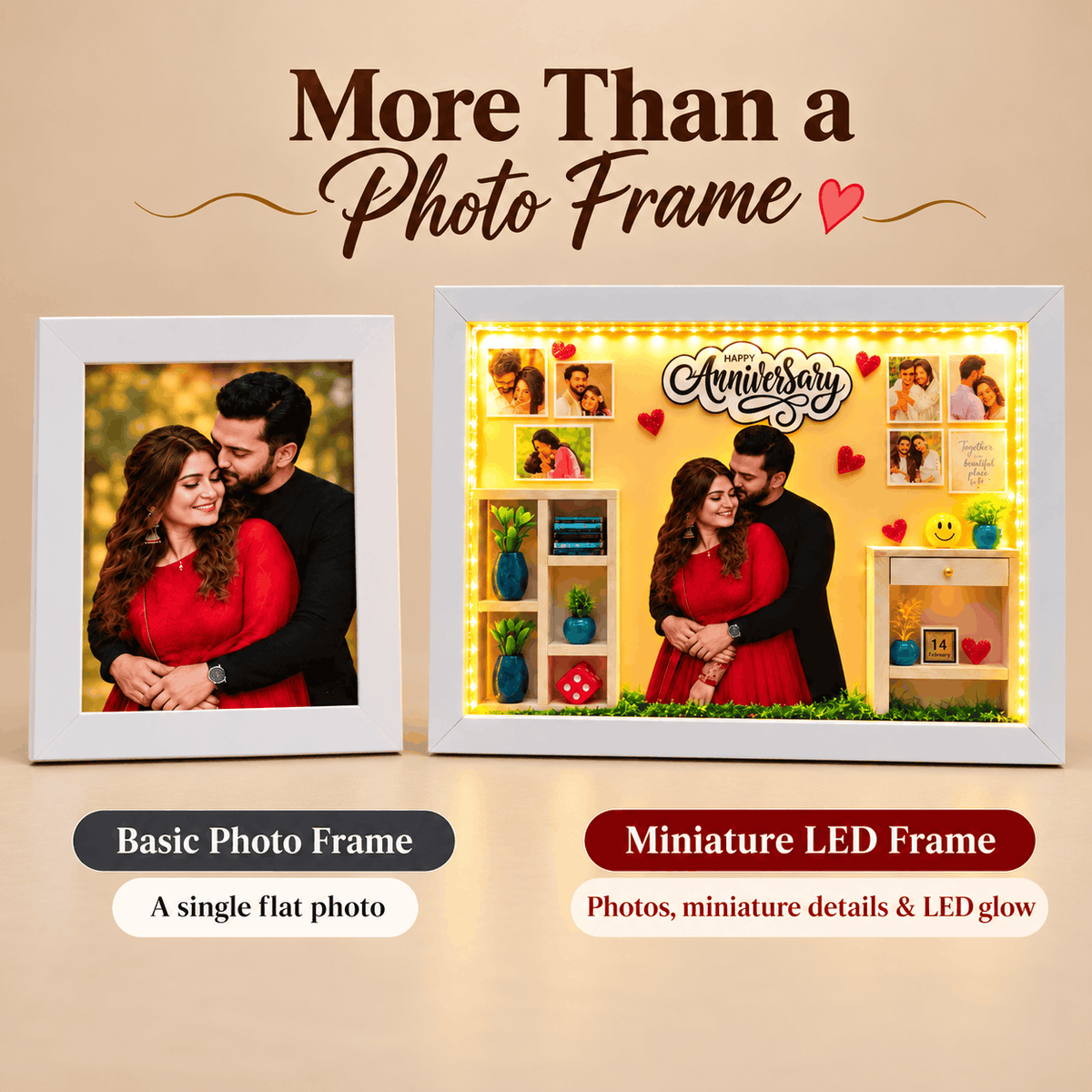 Personalised LED Miniature Frame For Anniversary