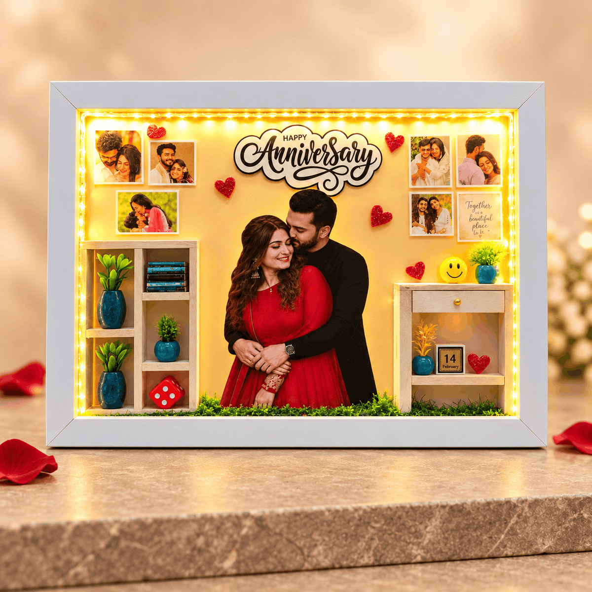 Personalised LED Miniature Frame For Anniversary