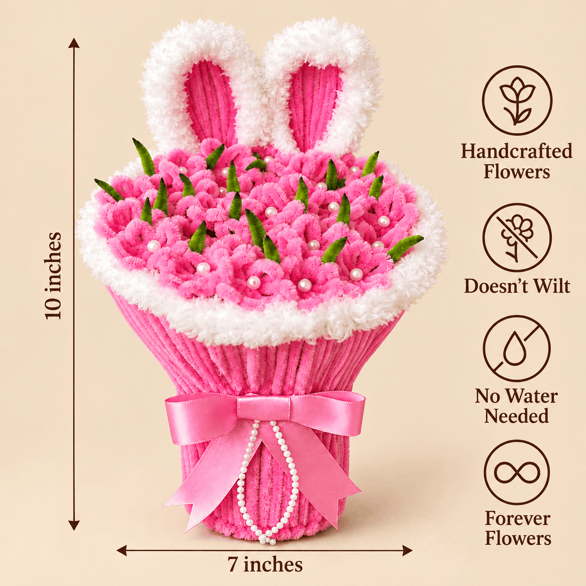 Handcrafted Bunny Flower Bouquet