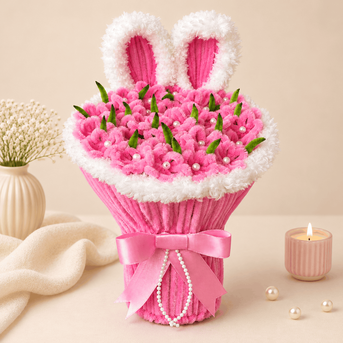 Handcrafted Bunny Flower Bouquet