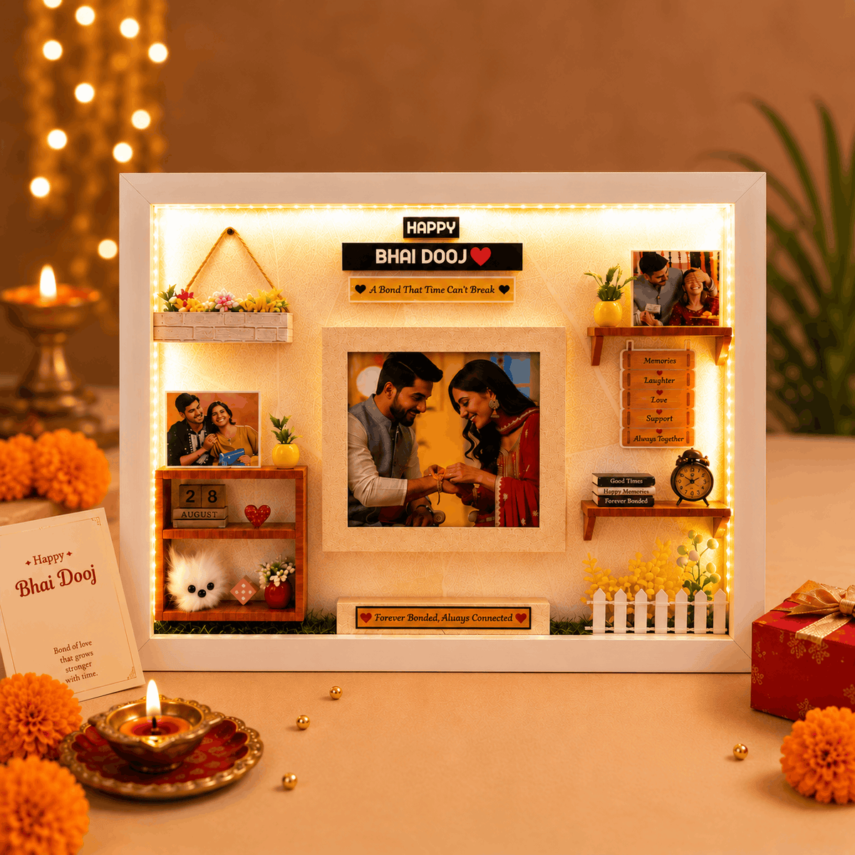 Personalized Bhai Dooj LED Photo Frame