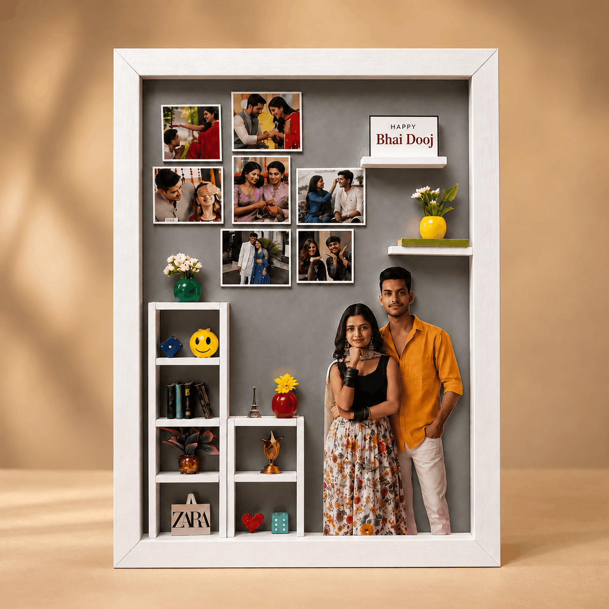 Designer LED Miniature Frame for Siblings