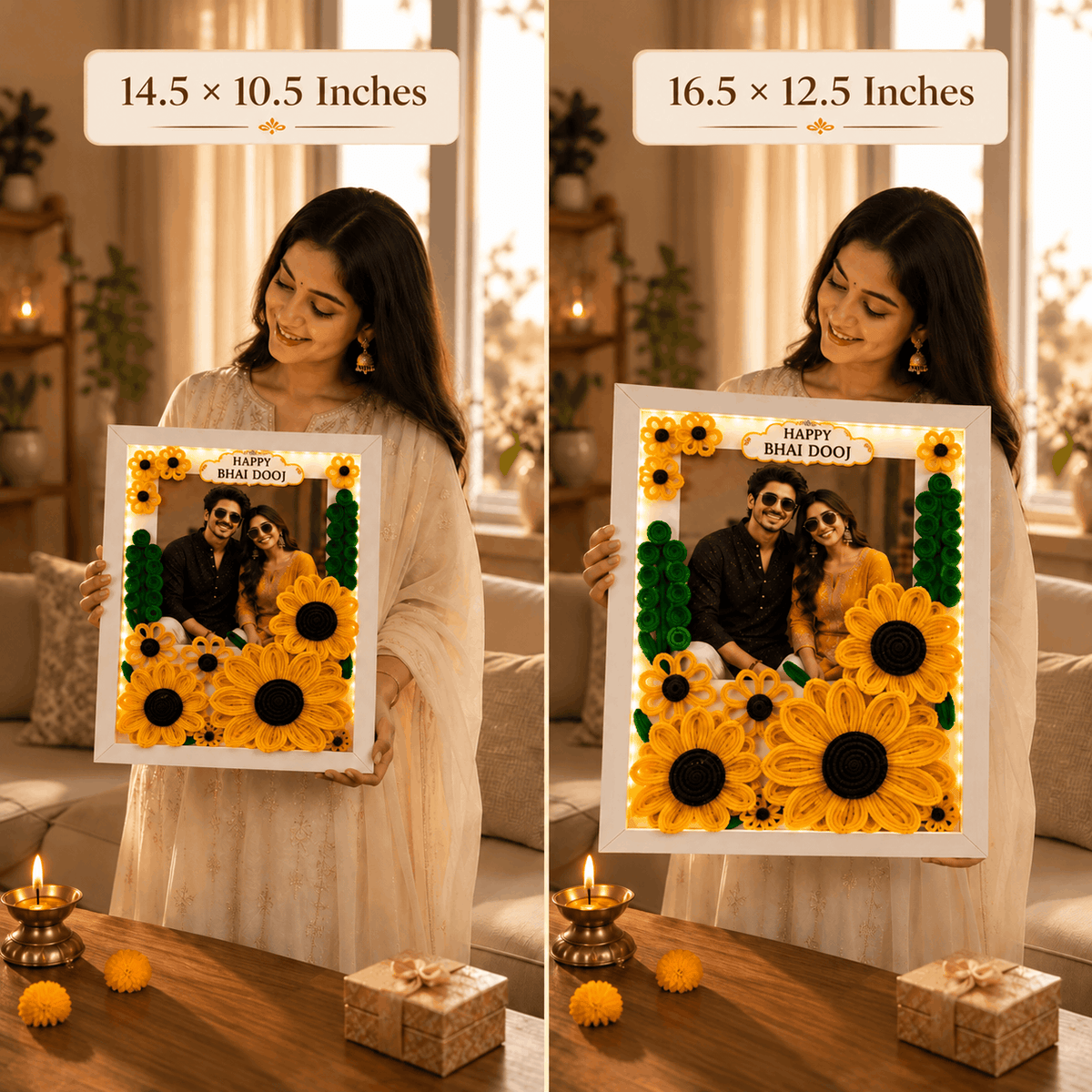 Beautiful Floral Frame For Bhai Dooj