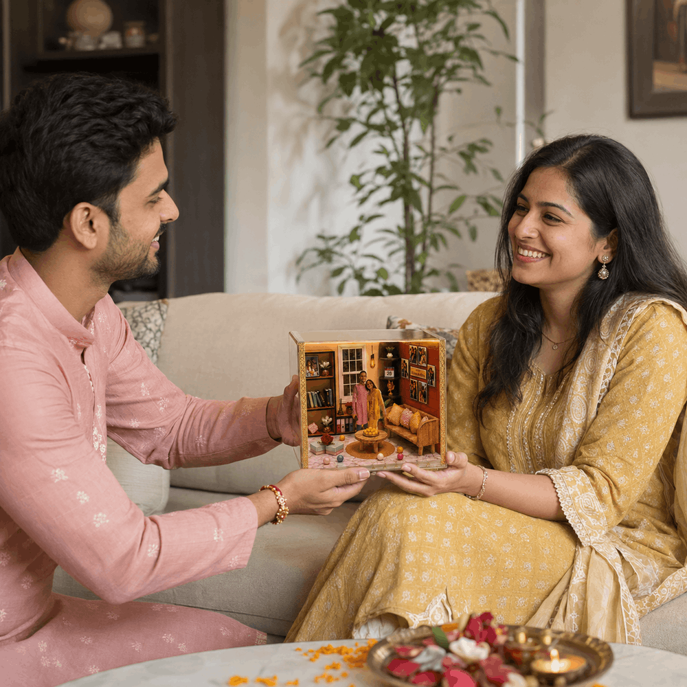 Raksha Bandhan 3D Room Miniature for Siblilng