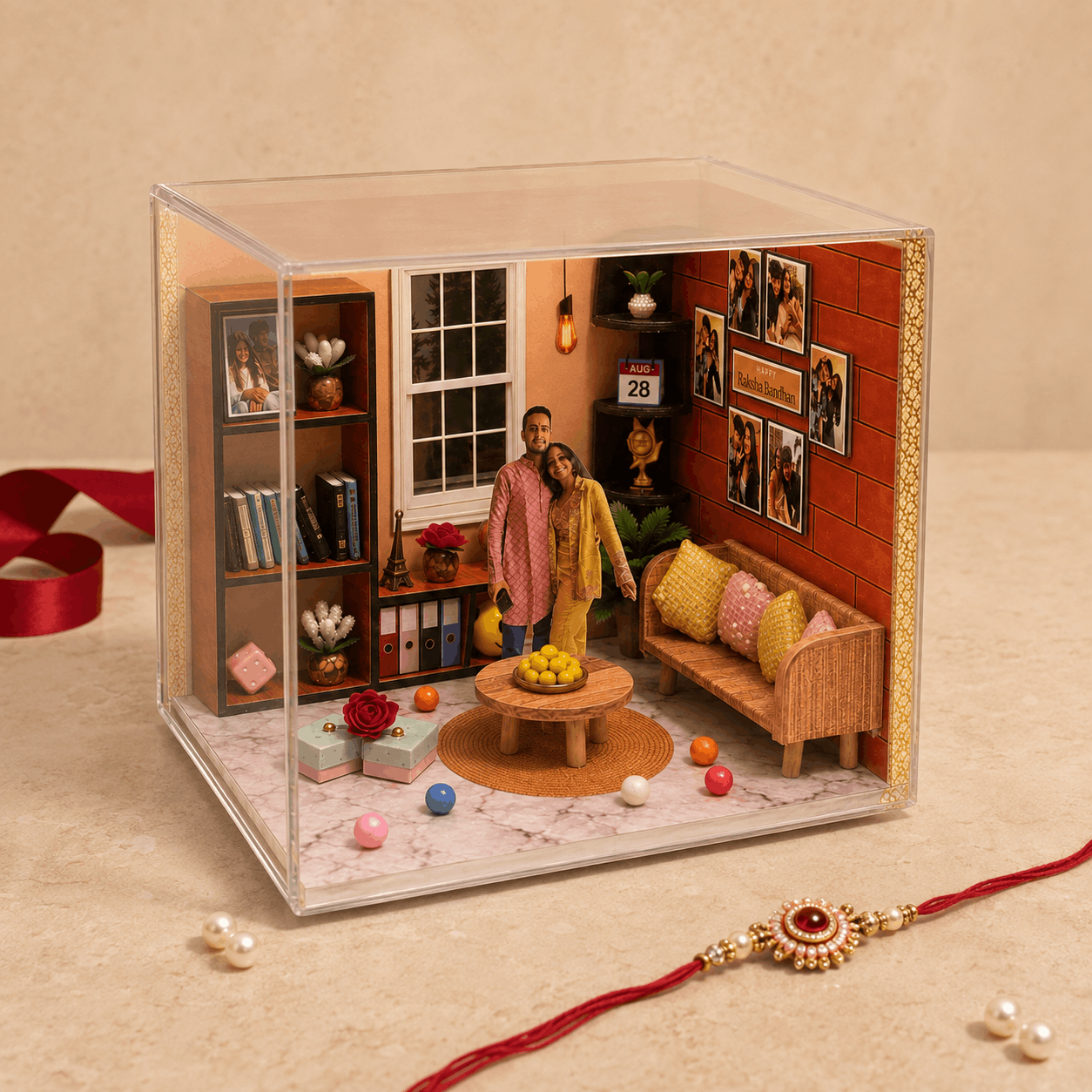 Raksha Bandhan 3D Room Miniature for Siblilng