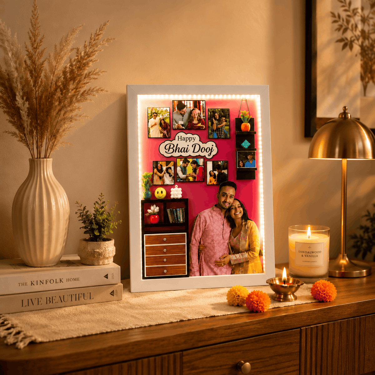 Personalized Bhai Dooj LED Photo Frame