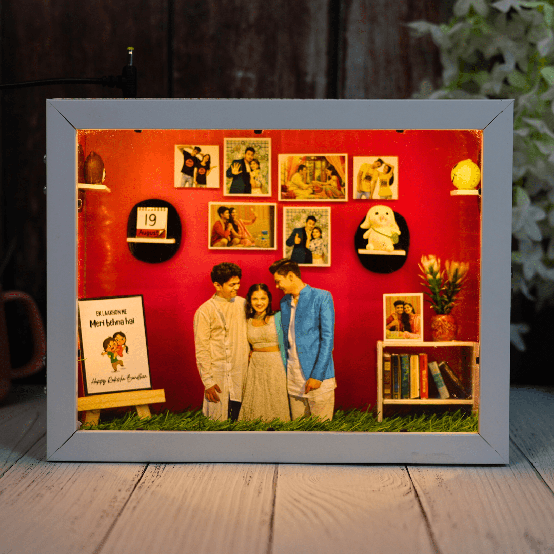 Cutest Raksha Bandhan 3D Personalized Miniature Frame