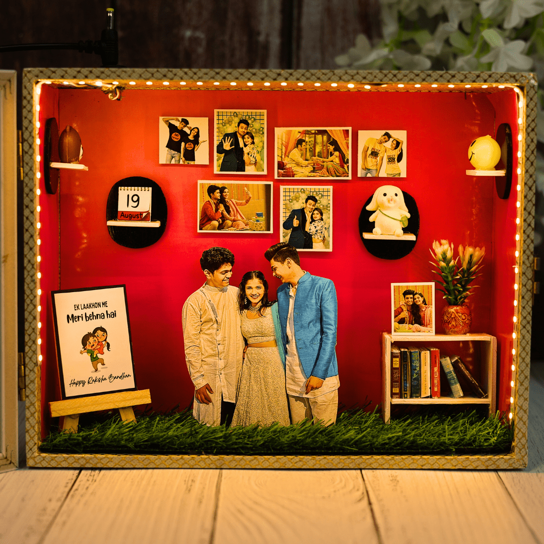 Cutest Raksha Bandhan 3D Personalized Miniature Frame