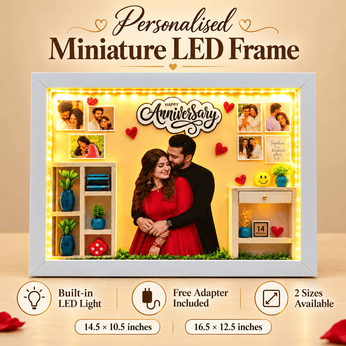 Personalised LED Miniature Frame For Anniversary
