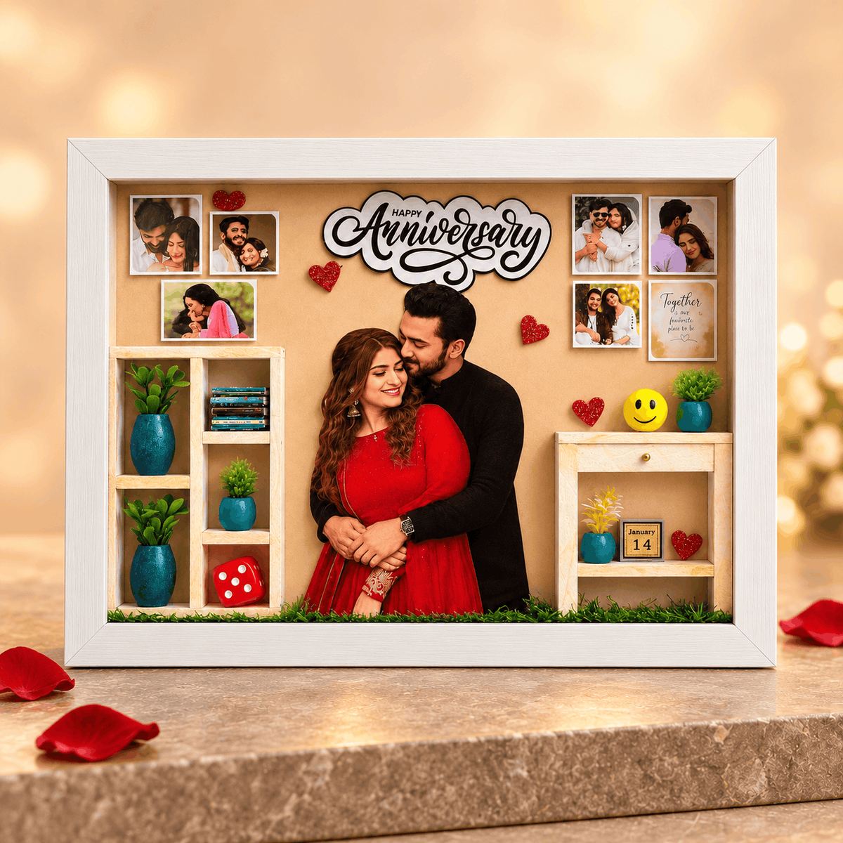 Personalised LED Miniature Frame For Anniversary