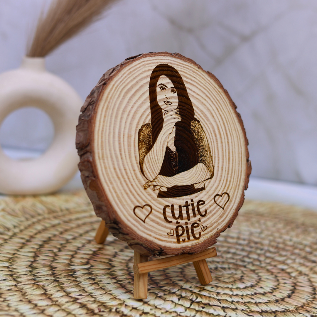 Natural Wooden Engraved Slice (5 to 8 Inches)