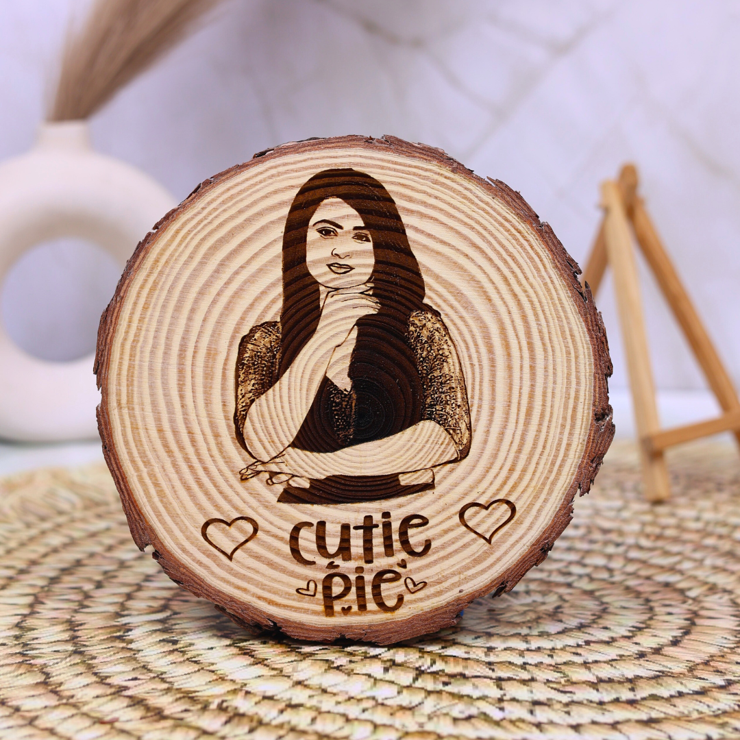 Natural Wooden Engraved Slice (5 to 8 Inches)