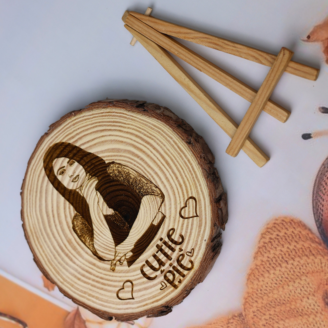 Natural Wooden Engraved Slice (5 to 8 Inches)