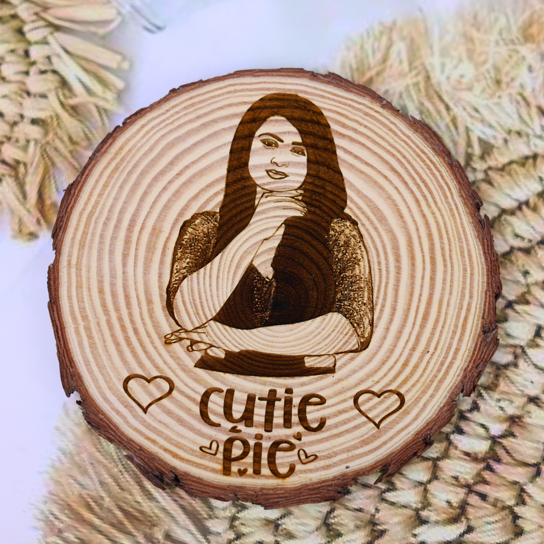 Natural Wooden Engraved Slice (5 to 8 Inches)