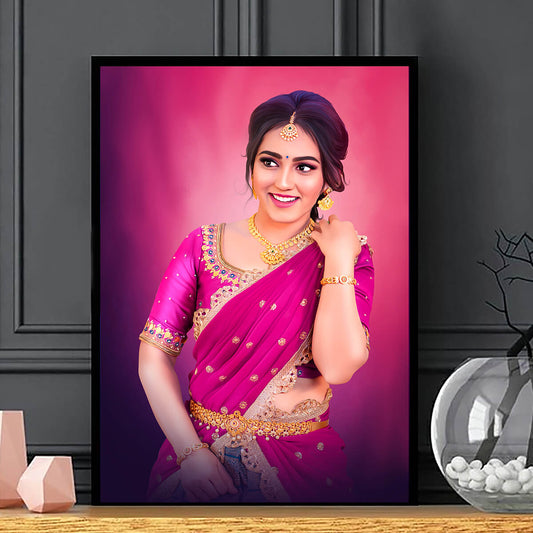 Personalised Digital Portrait With Frame
