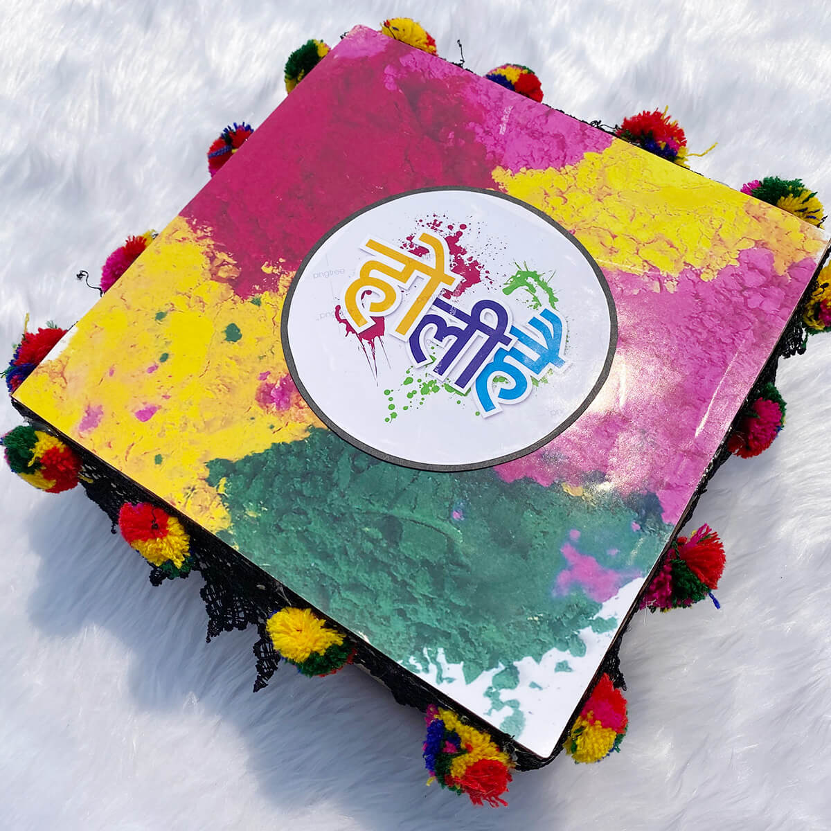 Holi Balloon, Gulal, Chocolate, T-Shirt And Dream Catcher Hamper | Send Gift Hampers on Holi Online