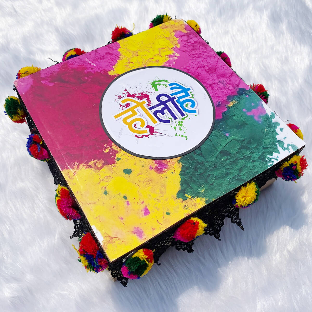 Holi Balloon, Gulal, Chocolate, T-Shirt And Dream Catcher Hamper | Send Gift Hampers on Holi Online