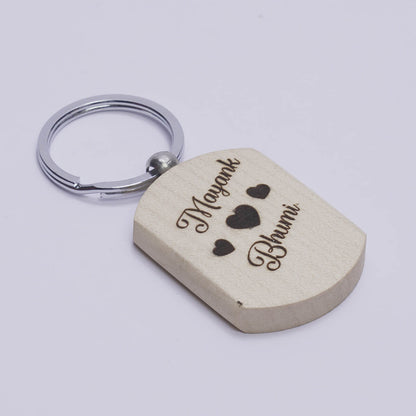 Wooden Engraved Personalised Keychain